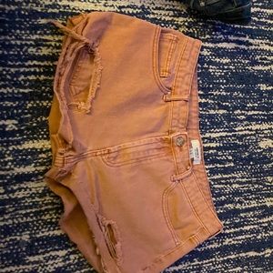 Pink Forever 21 Ripped Shorts